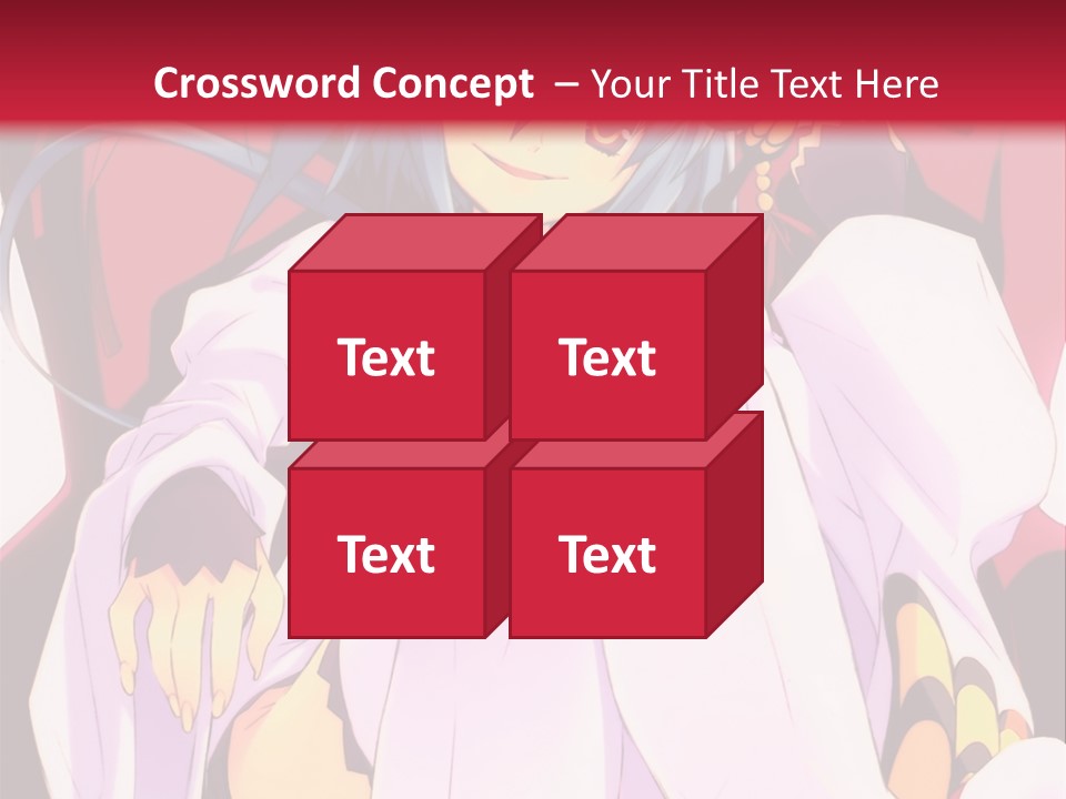 A Woman With Blue Hair Sitting On A Chair PowerPoint Template