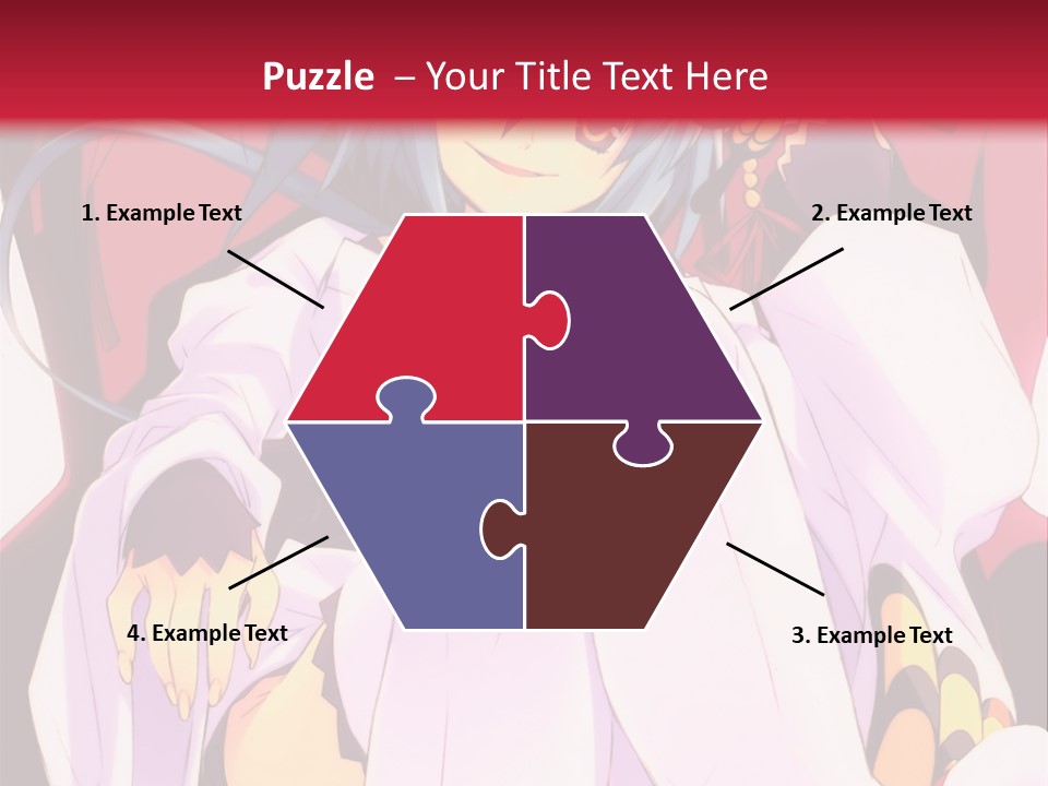 A Woman With Blue Hair Sitting On A Chair PowerPoint Template