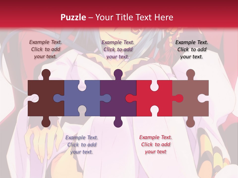 A Woman With Blue Hair Sitting On A Chair PowerPoint Template