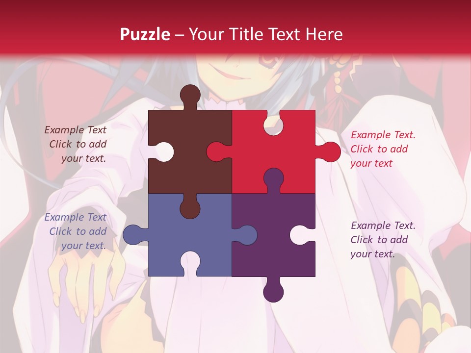 A Woman With Blue Hair Sitting On A Chair PowerPoint Template