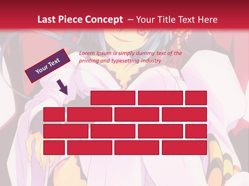 A Woman With Blue Hair Sitting On A Chair PowerPoint Template