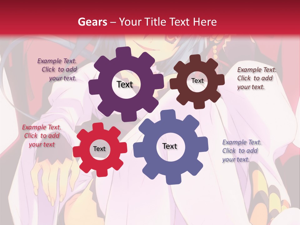 A Woman With Blue Hair Sitting On A Chair PowerPoint Template