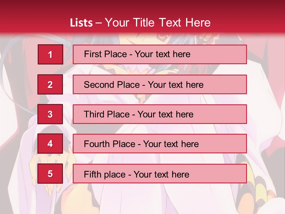 A Woman With Blue Hair Sitting On A Chair PowerPoint Template