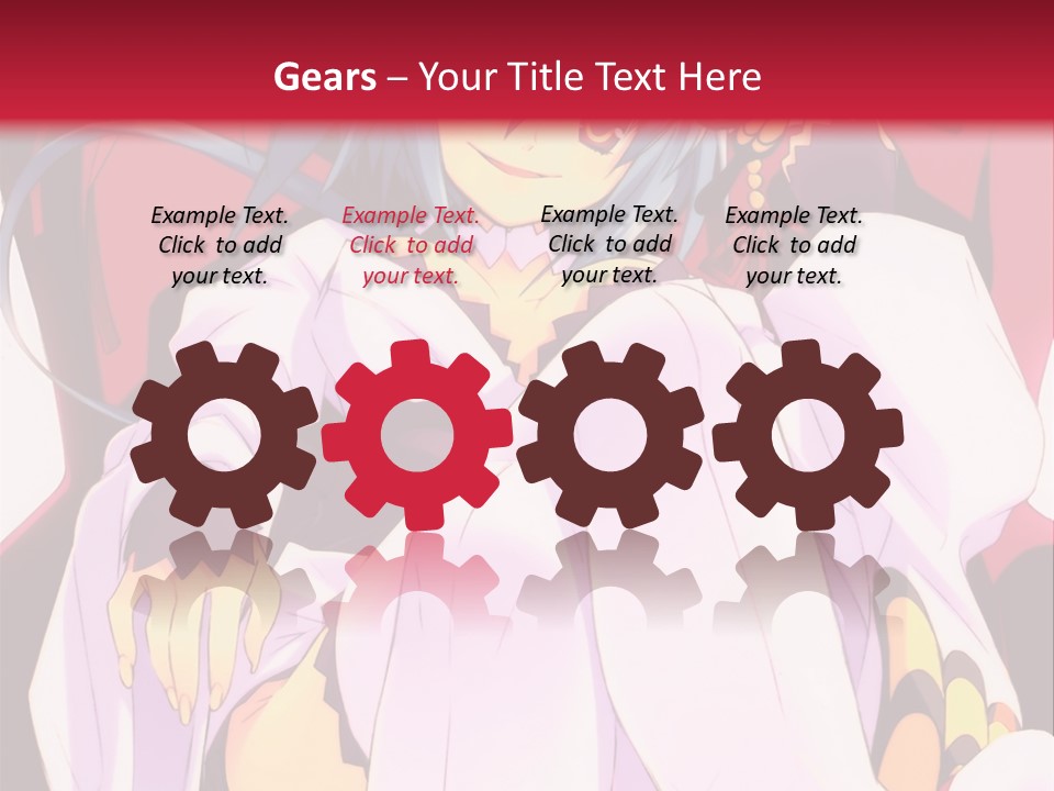 A Woman With Blue Hair Sitting On A Chair PowerPoint Template