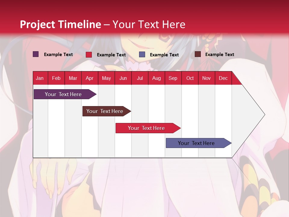 A Woman With Blue Hair Sitting On A Chair PowerPoint Template