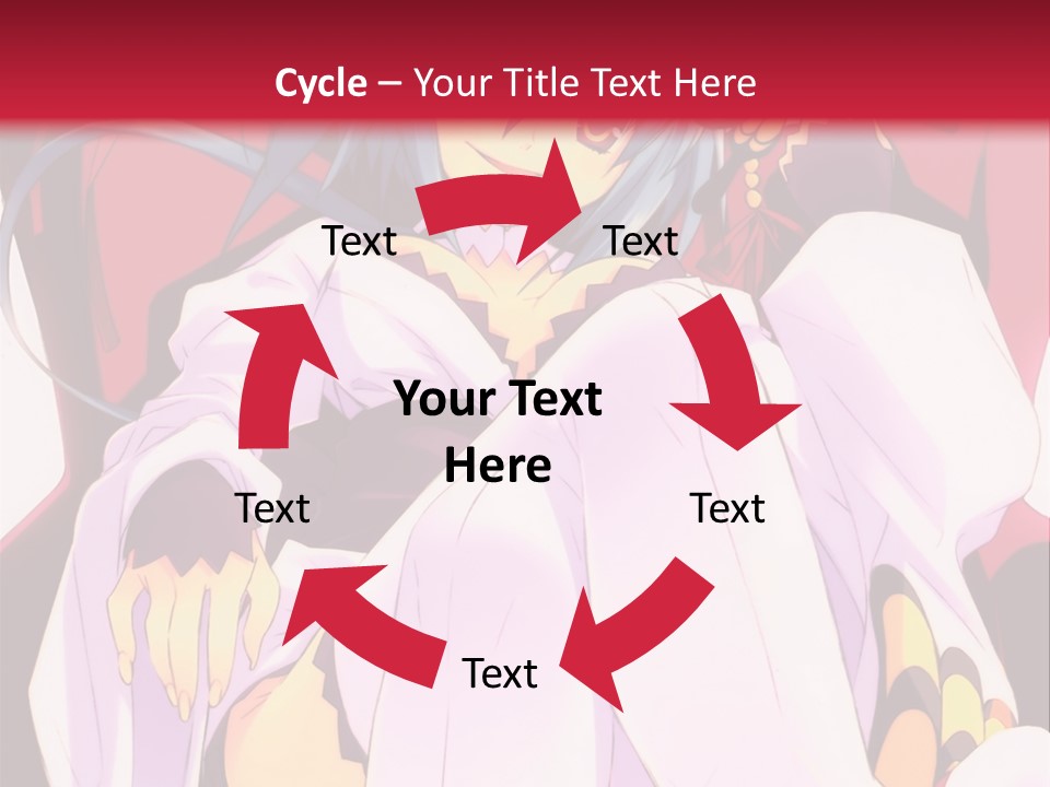 A Woman With Blue Hair Sitting On A Chair PowerPoint Template