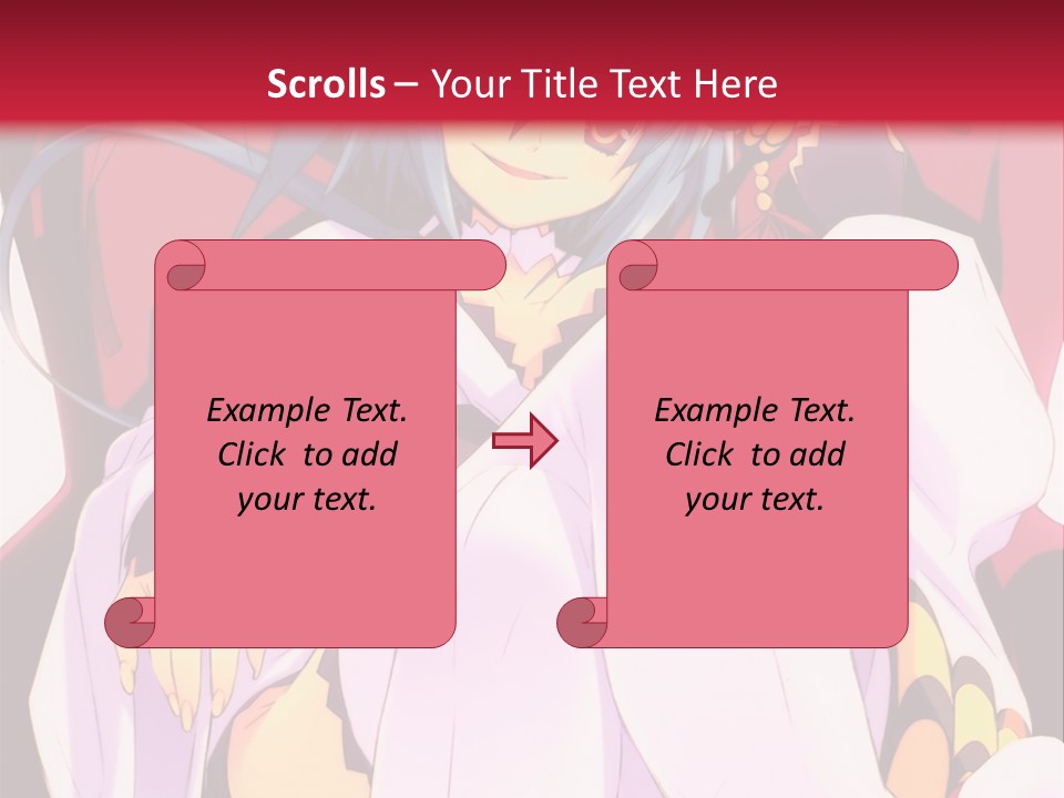 A Woman With Blue Hair Sitting On A Chair PowerPoint Template