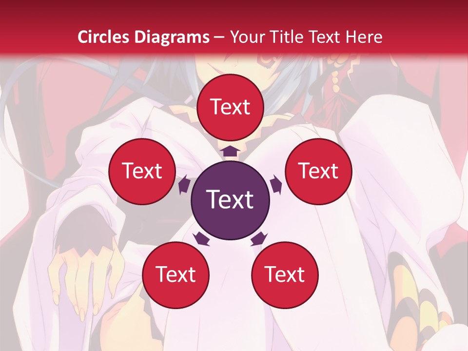 A Woman With Blue Hair Sitting On A Chair PowerPoint Template