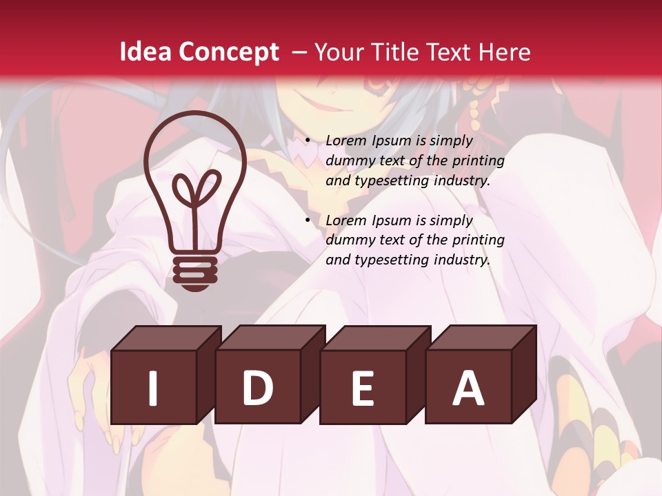 A Woman With Blue Hair Sitting On A Chair PowerPoint Template