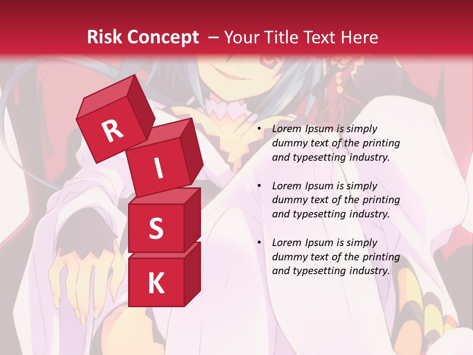 A Woman With Blue Hair Sitting On A Chair PowerPoint Template