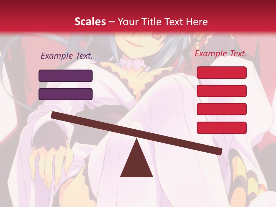 A Woman With Blue Hair Sitting On A Chair PowerPoint Template