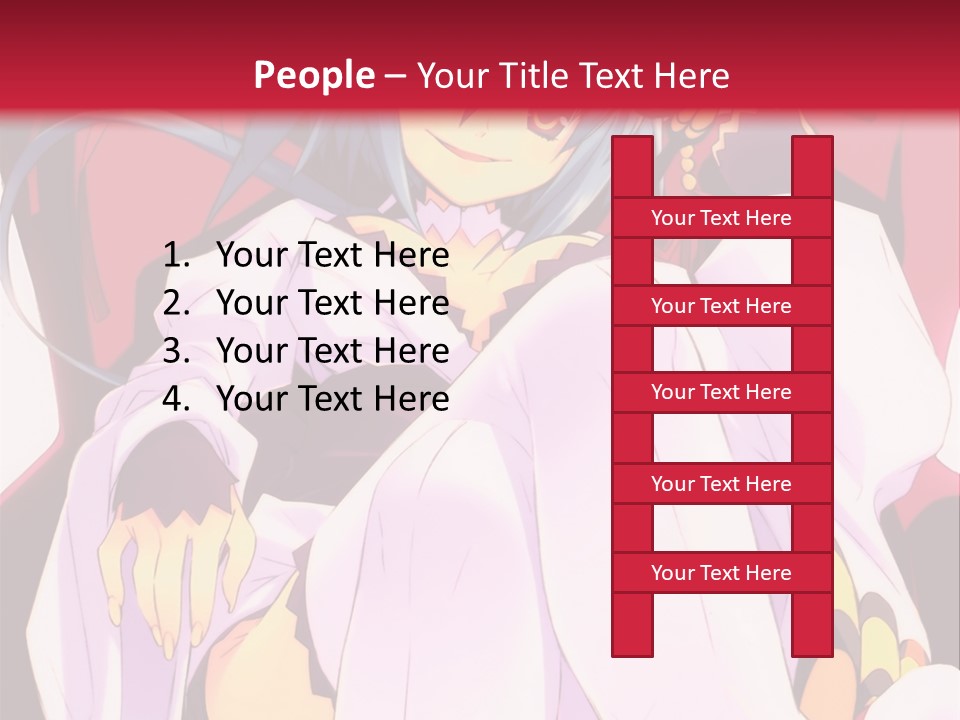 A Woman With Blue Hair Sitting On A Chair PowerPoint Template