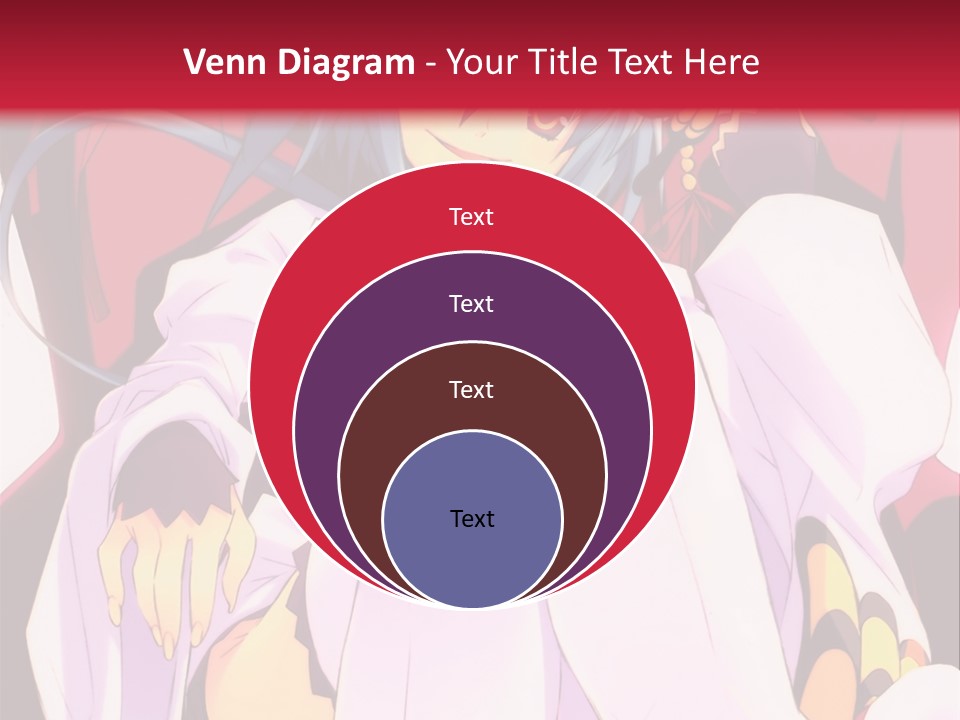 A Woman With Blue Hair Sitting On A Chair PowerPoint Template