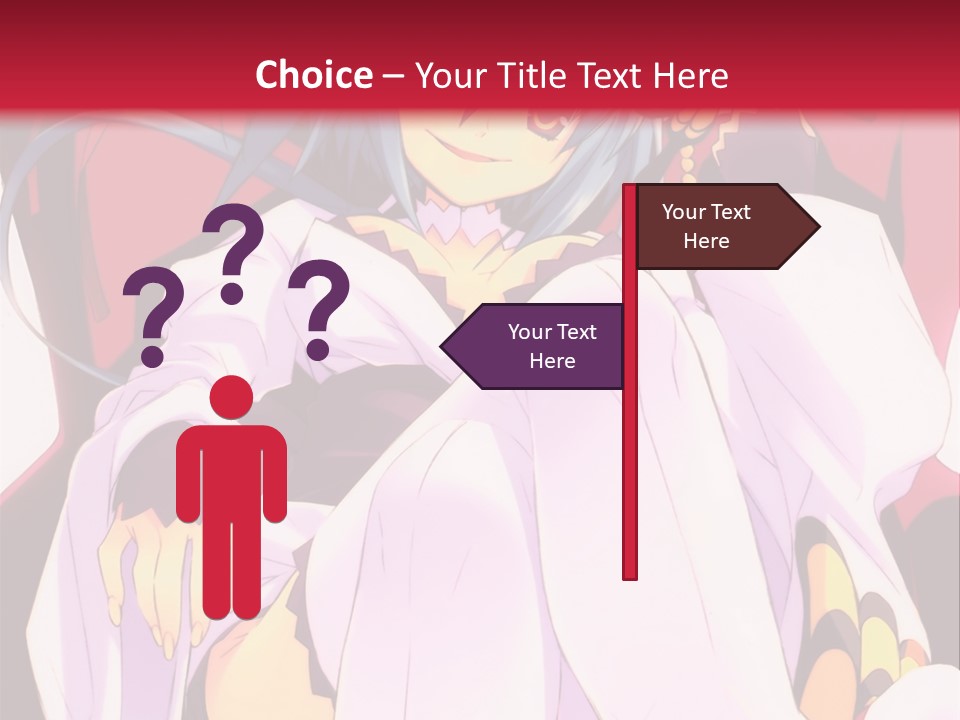 A Woman With Blue Hair Sitting On A Chair PowerPoint Template