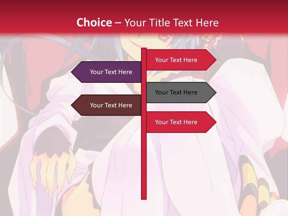 A Woman With Blue Hair Sitting On A Chair PowerPoint Template