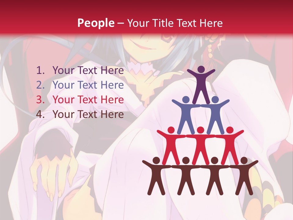 A Woman With Blue Hair Sitting On A Chair PowerPoint Template