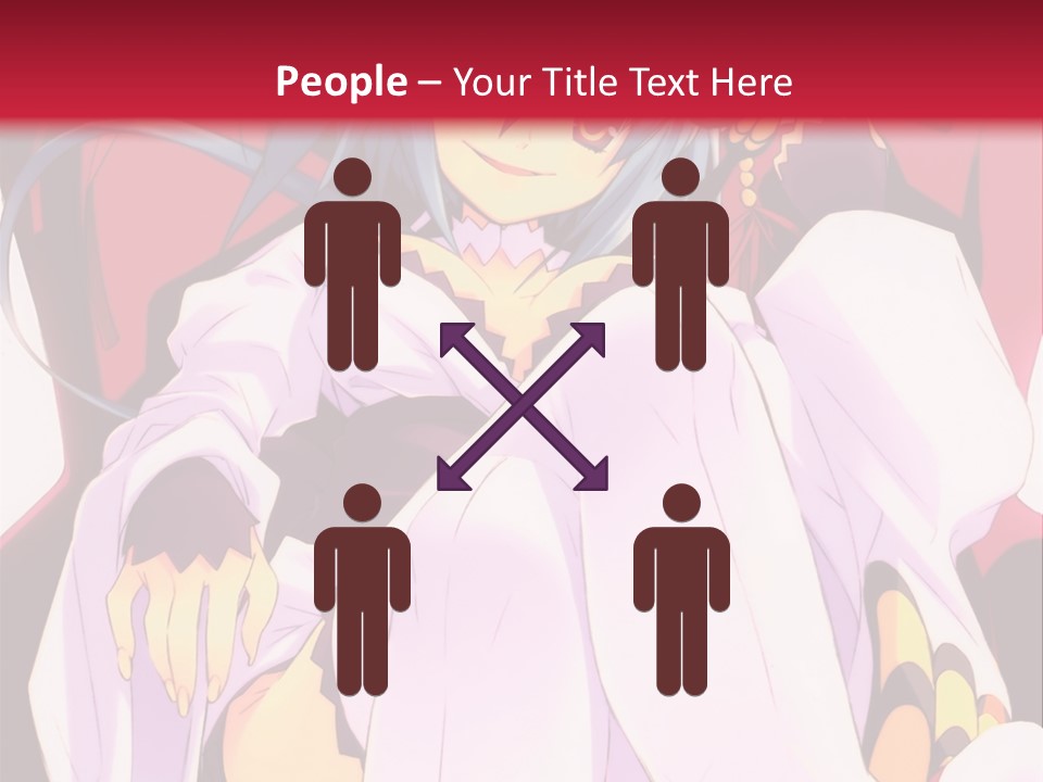 A Woman With Blue Hair Sitting On A Chair PowerPoint Template