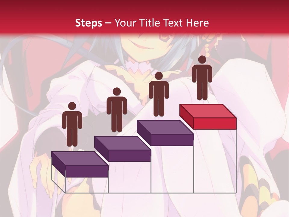 A Woman With Blue Hair Sitting On A Chair PowerPoint Template