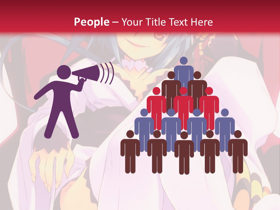 A Woman With Blue Hair Sitting On A Chair PowerPoint Template