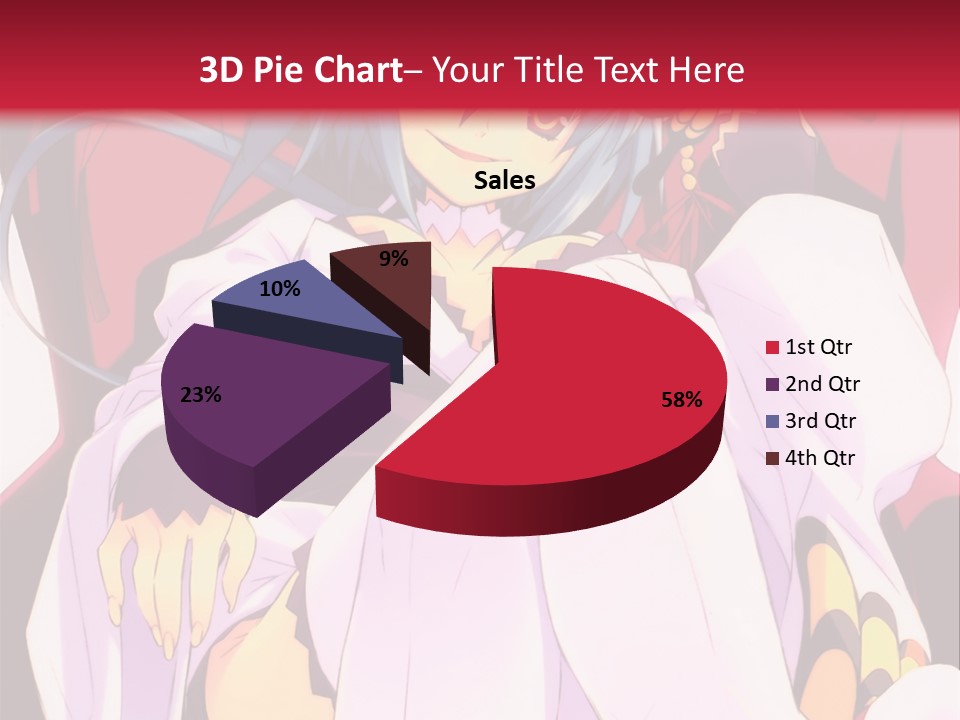 A Woman With Blue Hair Sitting On A Chair PowerPoint Template