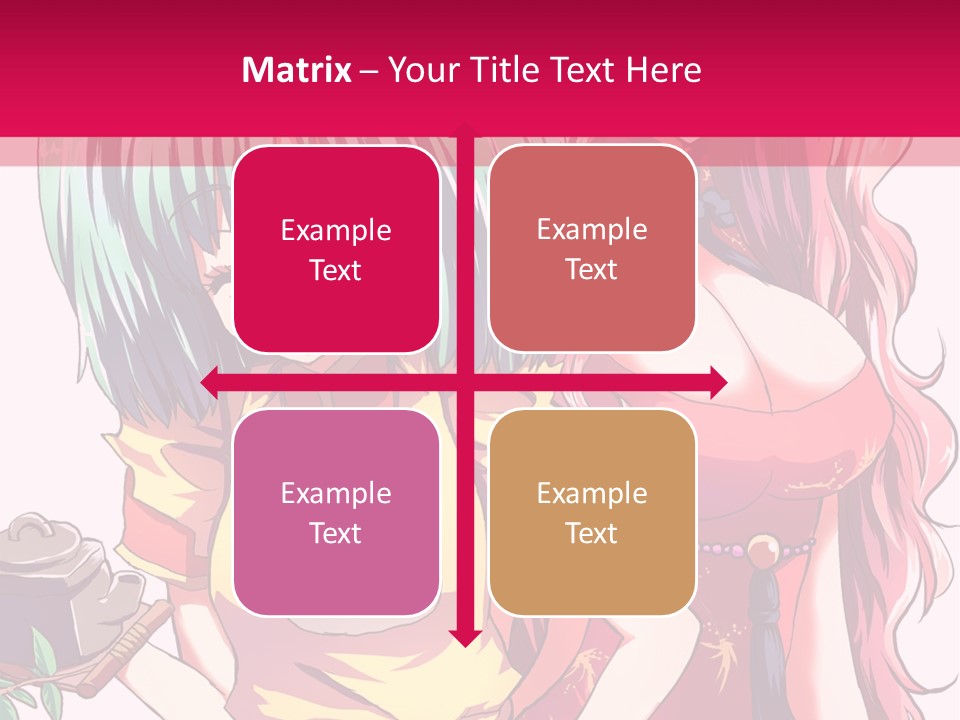 Two Anime Girls Standing Next To Each Other PowerPoint Template