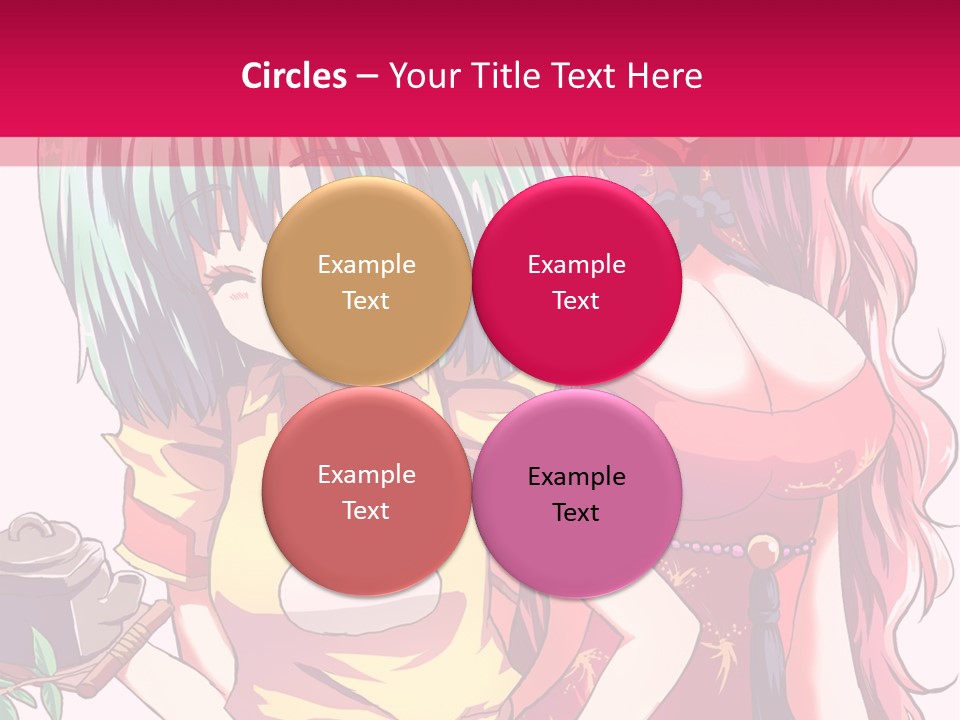 Two Anime Girls Standing Next To Each Other PowerPoint Template