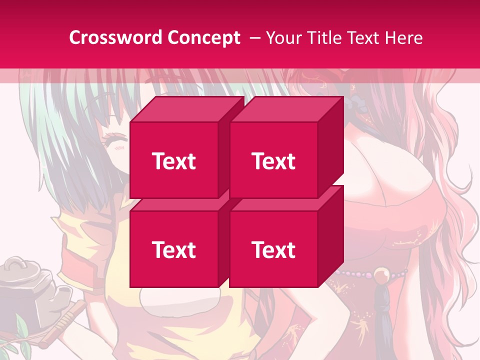Two Anime Girls Standing Next To Each Other PowerPoint Template
