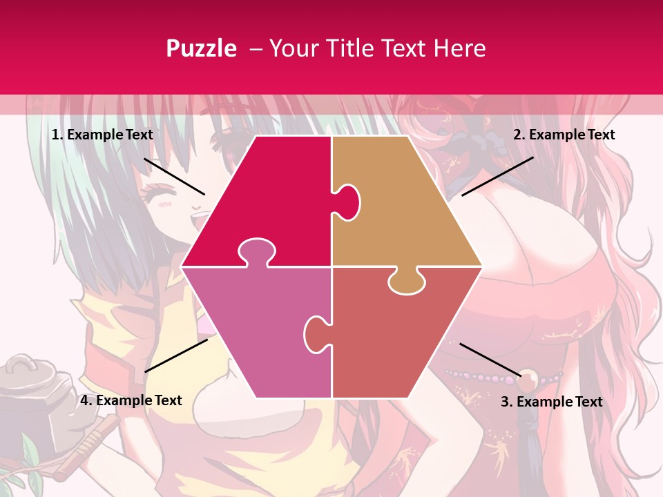 Two Anime Girls Standing Next To Each Other PowerPoint Template