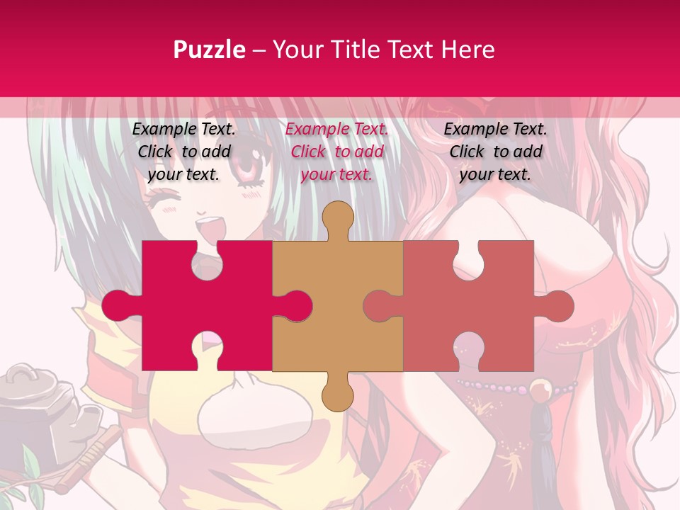 Two Anime Girls Standing Next To Each Other PowerPoint Template