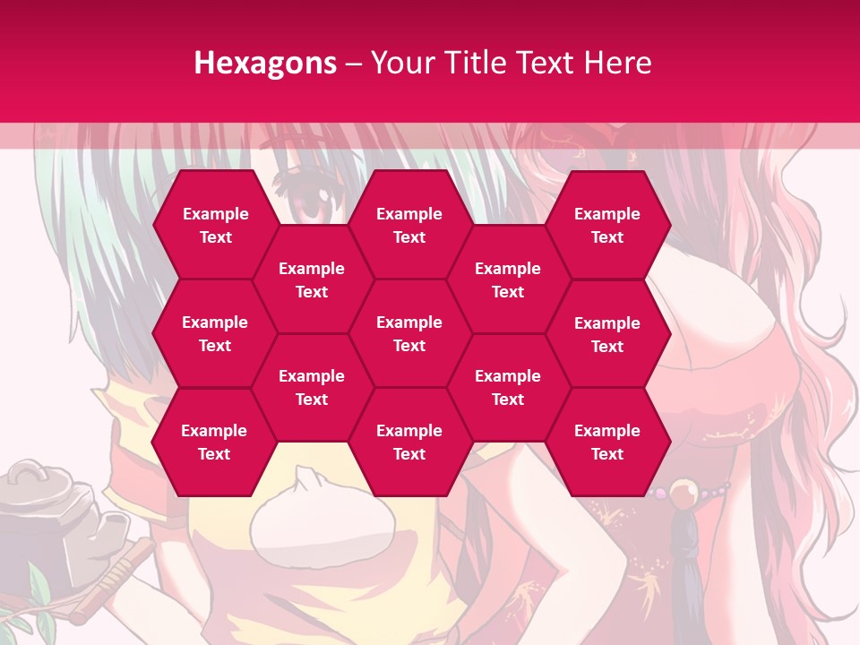 Two Anime Girls Standing Next To Each Other PowerPoint Template