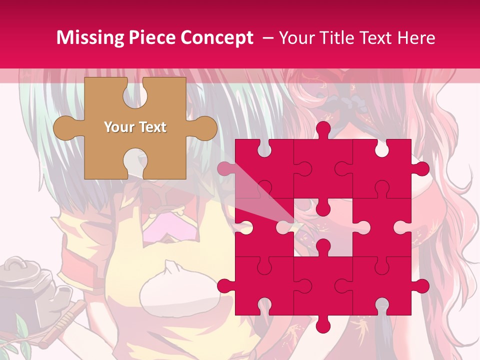 Two Anime Girls Standing Next To Each Other PowerPoint Template