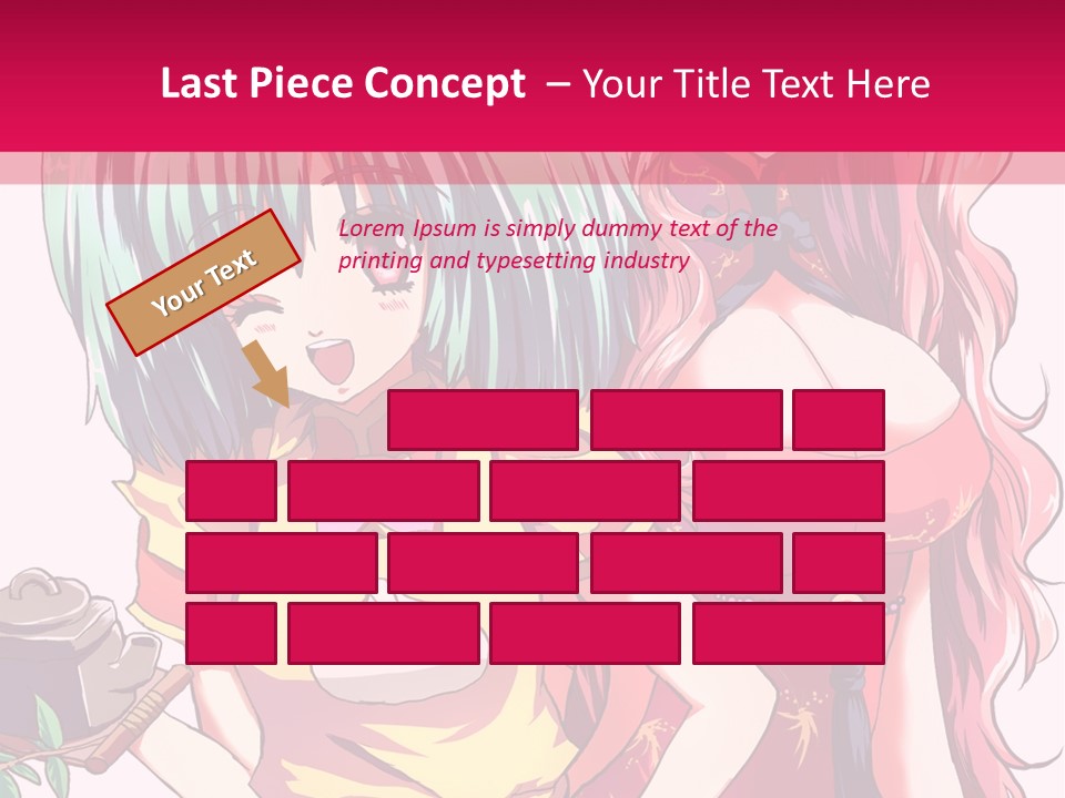 Two Anime Girls Standing Next To Each Other PowerPoint Template