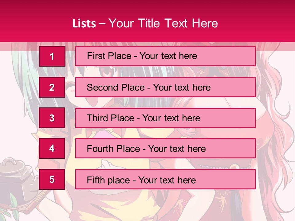 Two Anime Girls Standing Next To Each Other PowerPoint Template