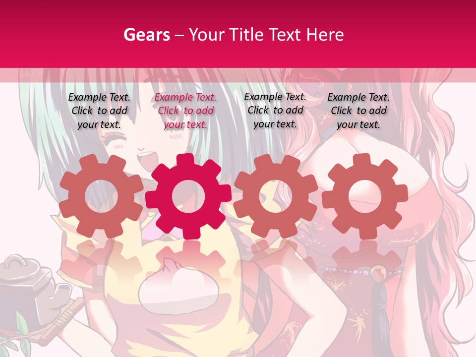 Two Anime Girls Standing Next To Each Other PowerPoint Template