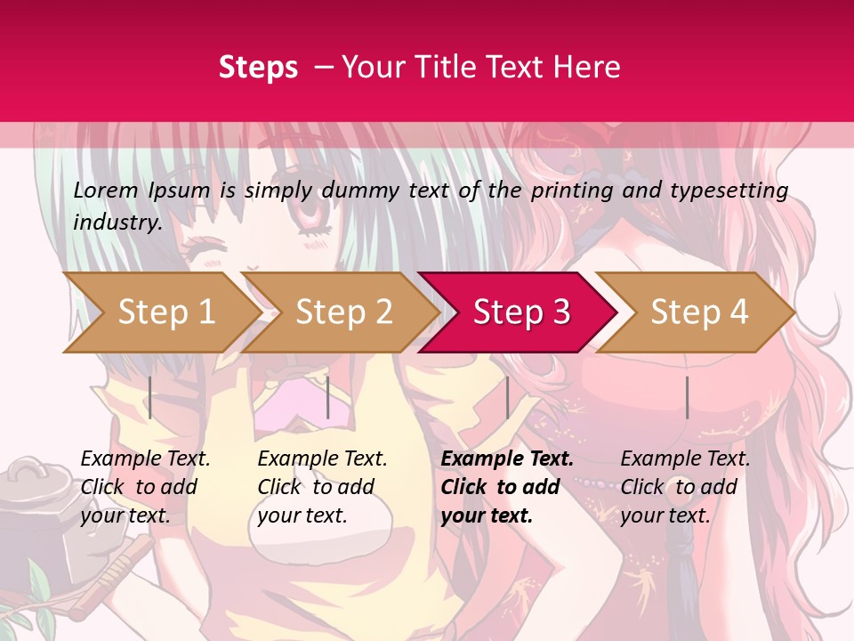 Two Anime Girls Standing Next To Each Other PowerPoint Template