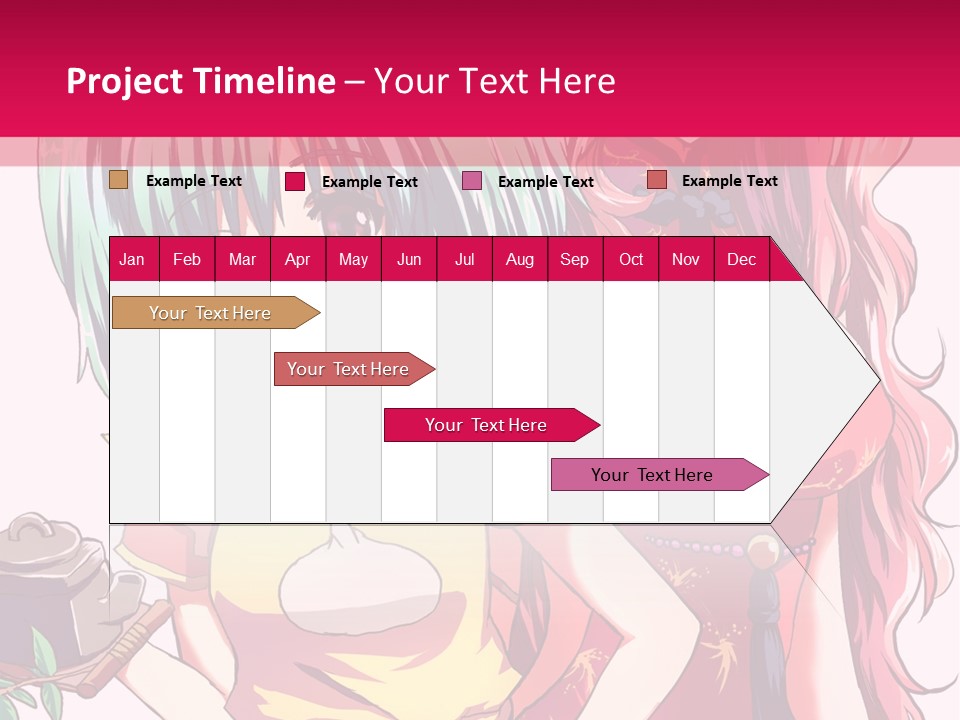 Two Anime Girls Standing Next To Each Other PowerPoint Template