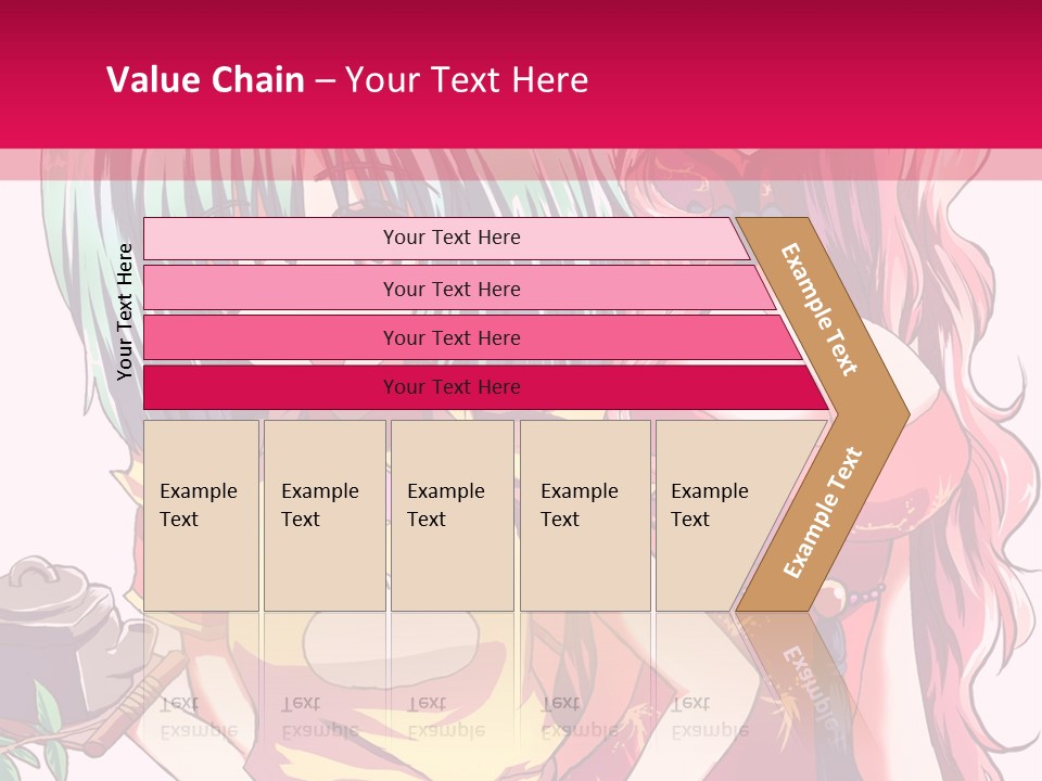 Two Anime Girls Standing Next To Each Other PowerPoint Template