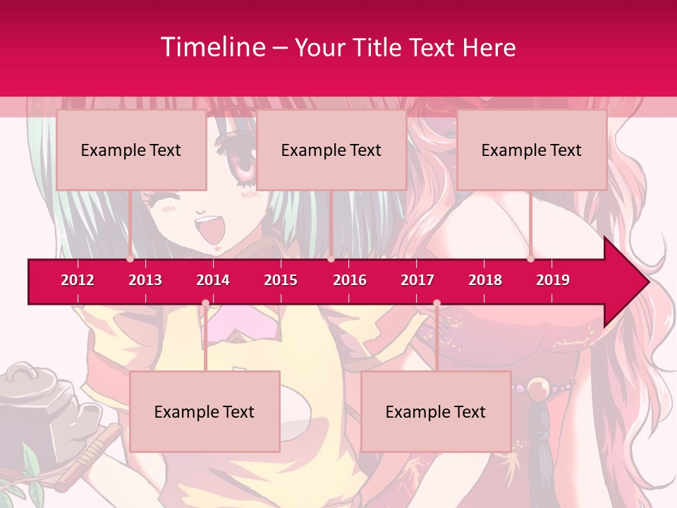 Two Anime Girls Standing Next To Each Other PowerPoint Template
