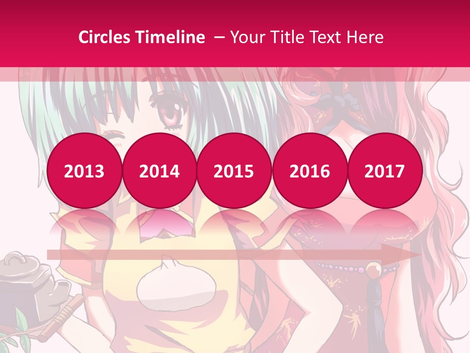 Two Anime Girls Standing Next To Each Other PowerPoint Template