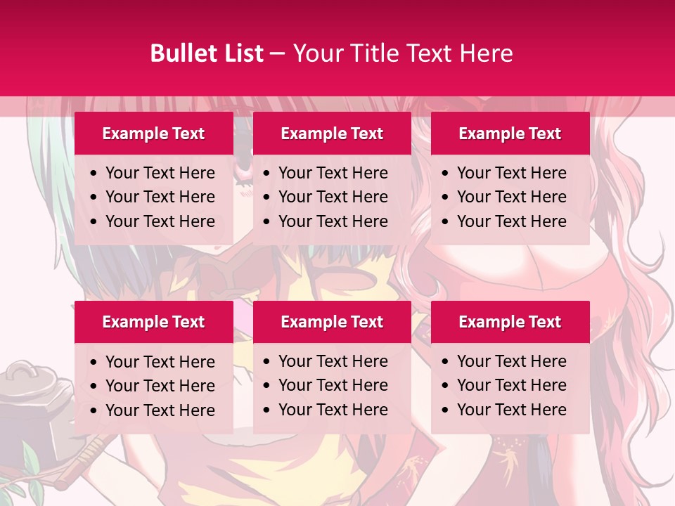 Two Anime Girls Standing Next To Each Other PowerPoint Template