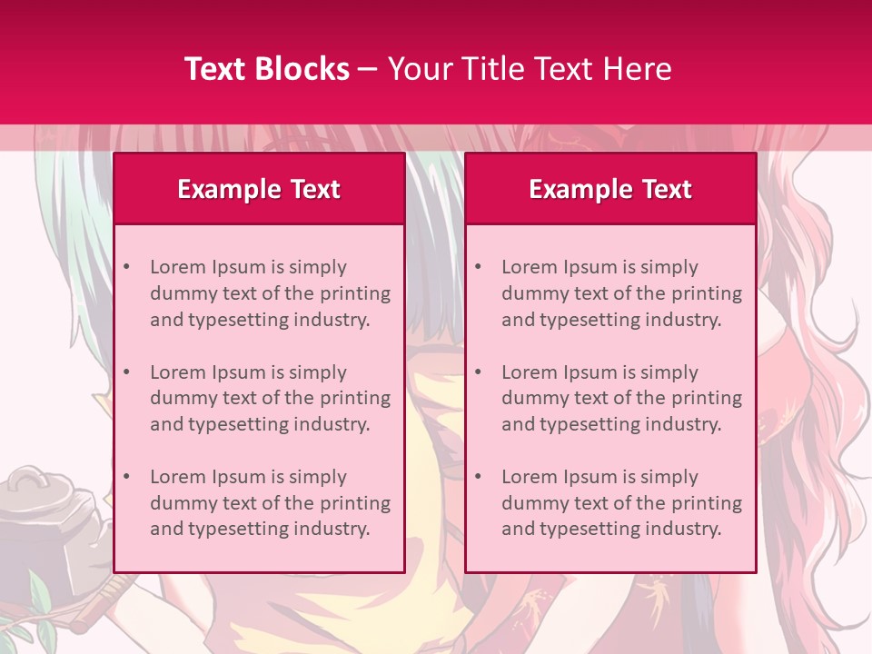 Two Anime Girls Standing Next To Each Other PowerPoint Template