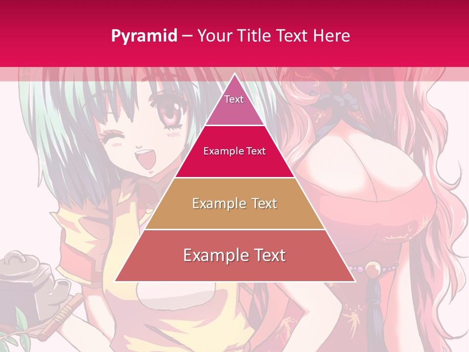 Two Anime Girls Standing Next To Each Other PowerPoint Template