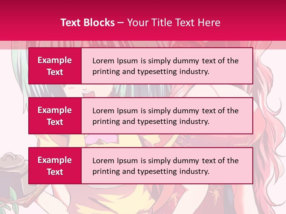 Two Anime Girls Standing Next To Each Other PowerPoint Template