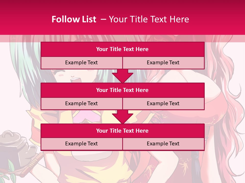 Two Anime Girls Standing Next To Each Other PowerPoint Template