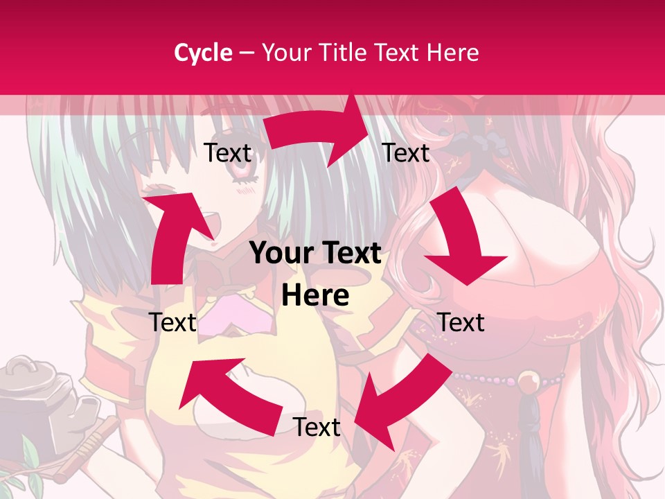 Two Anime Girls Standing Next To Each Other PowerPoint Template