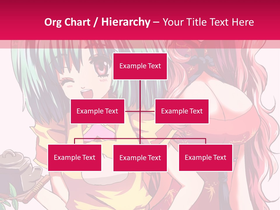 Two Anime Girls Standing Next To Each Other PowerPoint Template
