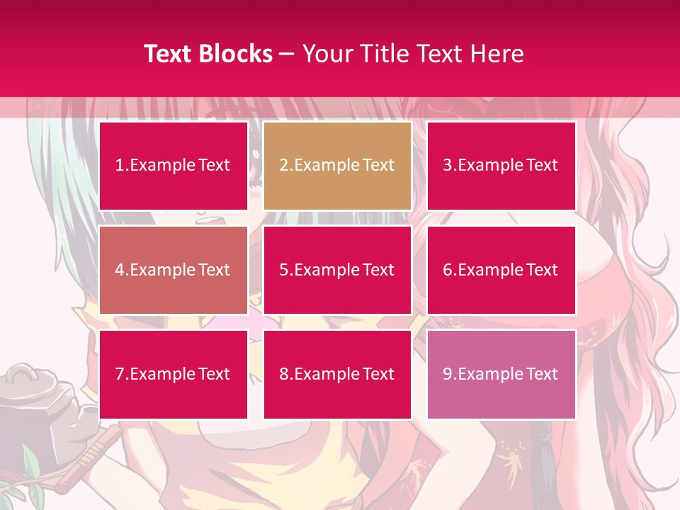 Two Anime Girls Standing Next To Each Other PowerPoint Template