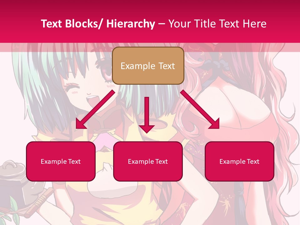 Two Anime Girls Standing Next To Each Other PowerPoint Template