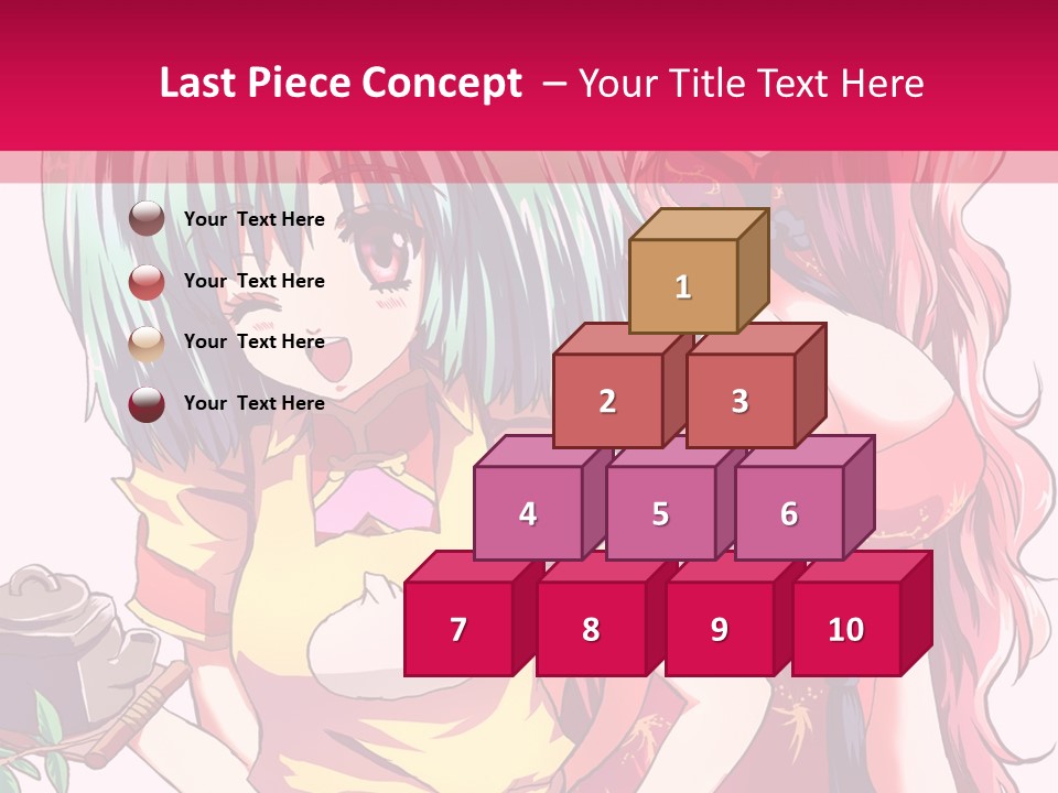 Two Anime Girls Standing Next To Each Other PowerPoint Template