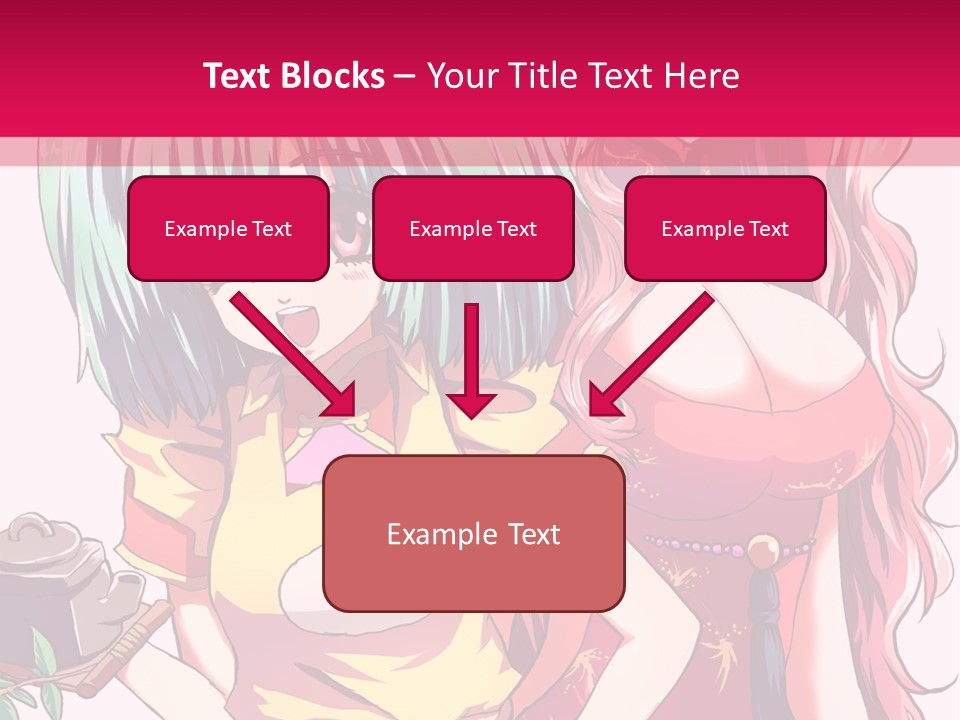 Two Anime Girls Standing Next To Each Other PowerPoint Template